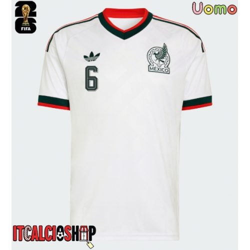 Messico Erik Lira #6 Seconda Maglia Mondiali 2026 Manica Corta